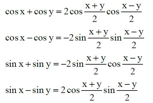 công thức biến đổi tổng thành tích