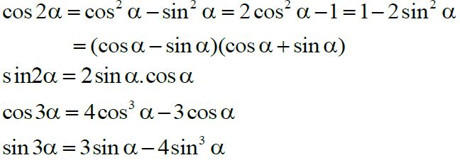 công thức nhân đôi nhân ba