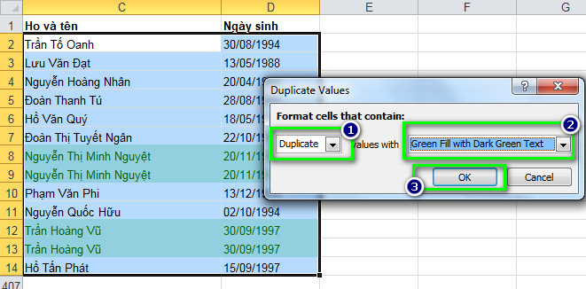 cách dùng conditional formatting